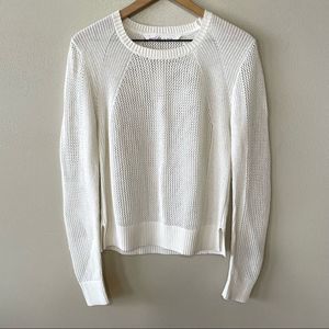 Athleta White Knitted Light Sweater - Size: Medium